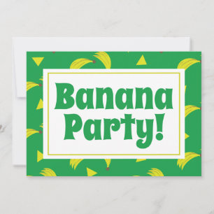 Gelbe Bananen Konfetti Gelbe Party Geburtstag Grün Einladung