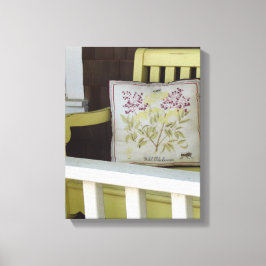 Gelbe Bank und Kissen - Martha's Vineyard Leinwanddruck