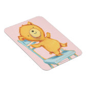 Gelbe Bärentänze und Plays auf dem Stuhl Magnet (Rechte Seite)