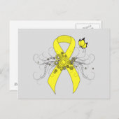 Gelbe Barke mit Schmetterling Postkarte (Vorne/Hinten)