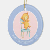 Gelbe Bärn-Tänze und Spiele auf Stuhl Keramikornament (Links)