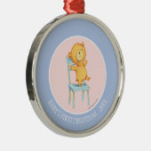 Gelbe Bärn-Tänze und Spiele auf Stuhl Silbernes Ornament (Rechts)