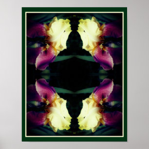 Gelbe Bartete Iris-Blume Abstrakt Poster