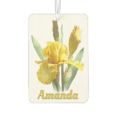 Gelbe Bartete Iris-Blume Personalisiert Autolufterfrischer (Rückseite)