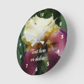 Gelbe Bartete Iris-Blume Personalisiert Runde Wanduhr (Winkel)