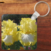 Gelbe Bartete Iris Iris Blume Blumenposter Schlüsselanhänger (Rückseite)