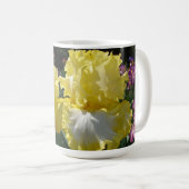 Gelbe Bartete Iris Iris Blume Kaffeetasse (VorderseiteRechts)