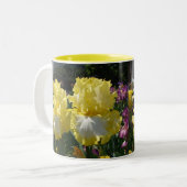 Gelbe Bartete Iris Iris Blume Zweifarbige Tasse (Vorderseite Links)