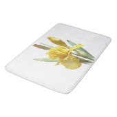 Gelbe Bartiris-Blume Botanisches Design Badematte (Schrägansicht)