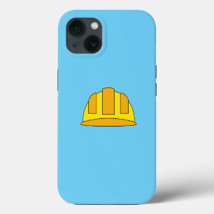 Gelbe Bauhelm-Cartoon iPhone 13 Hülle