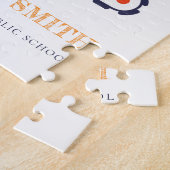 Gelbe Baukrane Monogramm Boys Puzzle (Seite)