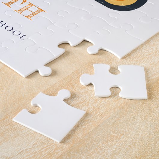 Gelbe Baukrane Monogramm Boys Puzzle (Seite)