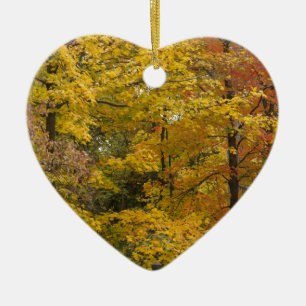 Gelbe Bäume des Herbstes Keramikornament