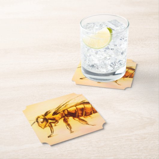 Gelbe Bee Shaped Untersetzer, realistisch Zeichnen Untersetzer (Vor Ort)