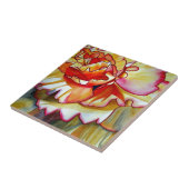 Gelbe Begonia Blume Aquarellkunst Fliese (Seite)