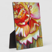 Gelbe Begonia Blume Aquarellkunst Fotoplatte (Seite)