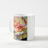 Gelbe Begonia Blume Aquarellkunst Kaffeetasse (Vorderseite Links)