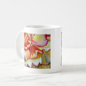 Gelbe Begonia Blume Aquarellkunst Kaffeetasse (Vorderseite Links)