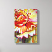 Gelbe Begonia Blume Aquarellkunst Leinwanddruck (Vorderseite)