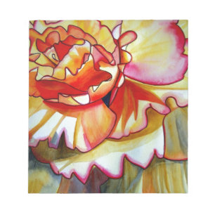 Gelbe Begonia Blume Aquarellkunst Notizblock