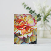 Gelbe Begonia Blume Aquarellkunst Postkarte (Stehend Vorderseite)