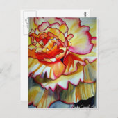 Gelbe Begonia Blume Aquarellkunst Postkarte (Vorne/Hinten)