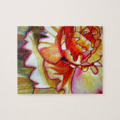 Gelbe Begonia Blume Aquarellkunst Puzzle (Horizontal)