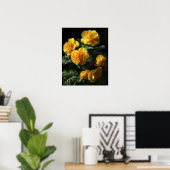 Gelbe Begonia-Blume Art Print Poster (Heimbüro)