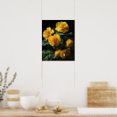 Gelbe Begonia-Blume Art Print Poster (Küche)