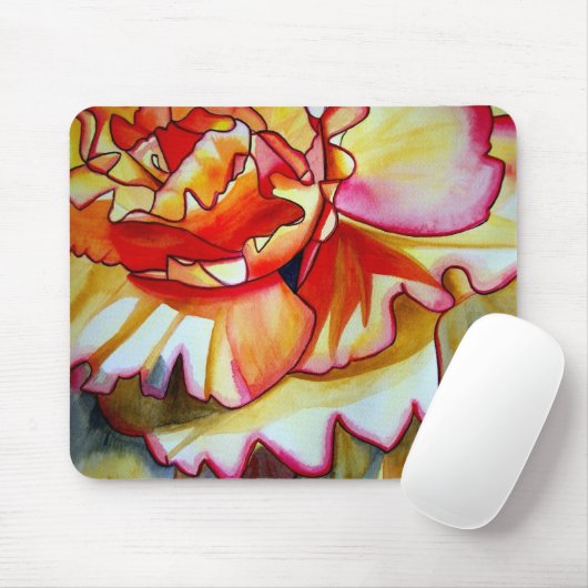 Gelbe Begonia-Kunst-Blume Mousepad (Mit Mouse)