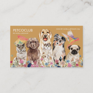 Gelbe Beige Katze Hunde Bird Tierarzt Visitenkarte