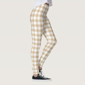 Gelbe Beige Weiße Gingham Karo Leggings (Rechts)