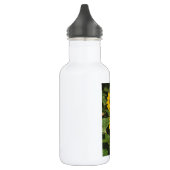 Gelbe bemalte Sommersonnenblumen Edelstahlflasche (Links)