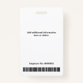 Gelbe benutzerdefinierte Mitarbeiter-ID-Foto Ausweis (Rückseite)