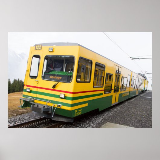 Gelbe Bergbahn-Plakat Poster (Vorne)