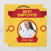 Gelbe beste Mitarbeiter der monatlichen Prämienkar Einladung (Vorne/Hinten)