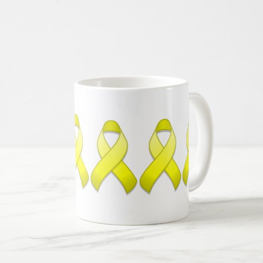 Gelbe Bewusstseins-Band-Tasse Kaffeetasse (VorderseiteRechts)