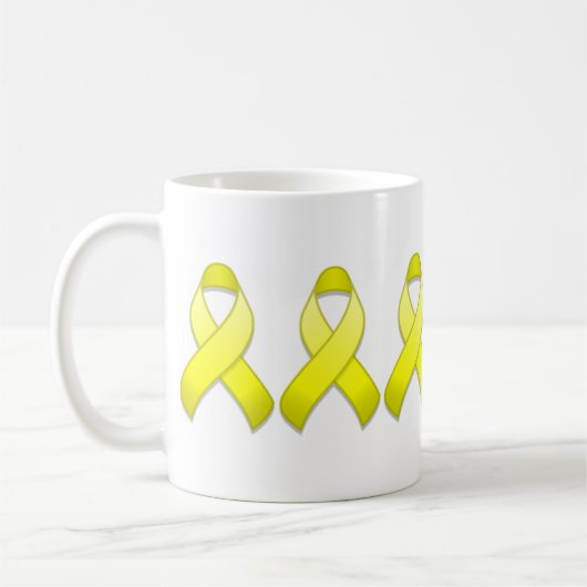 Gelbe Bewusstseins-Band-Tasse Kaffeetasse (Links)