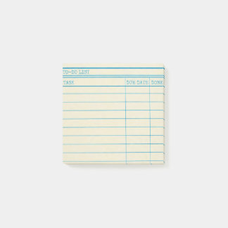 Gelbe Bibliothekskarten-Notizzettel - To-Do-Liste Post-it Klebezettel