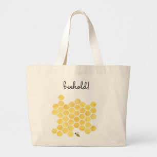 Gelbe Biene, die riesige Tasche malt