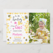 Gelbe Biene Foto Einladung (Vorderseite)