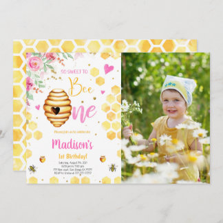 Gelbe Biene Foto Einladung