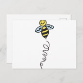 Gelbe Biene Postkarte (Vorne/Hinten)