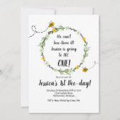 Gelbe Biene Rustikale Party Einladung 1. Geburtsta (Vorderseite)