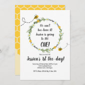 Gelbe Biene Rustikale Party Einladung 1. Geburtsta (Vorne/Hinten)