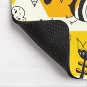 Gelbe Biene und Regenbogen-Design Mousepad (Ecke)