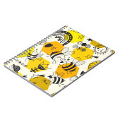 Gelbe Biene und Regenbogen-Design Notizblock (Linke Seite)