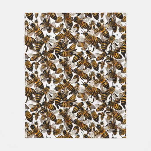 Gelbe Bienen Fleecedecke (Vorderseite)