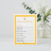 Gelbe Bienenthemen Geschlecht offenbaren Party-Spi Postkarte (Stehend Vorderseite)