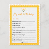 Gelbe Bienenthemen Geschlecht offenbaren Party-Spi Postkarte (Vorderseite)